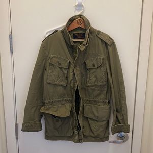 Military style coat- size large (with hood that attaches).